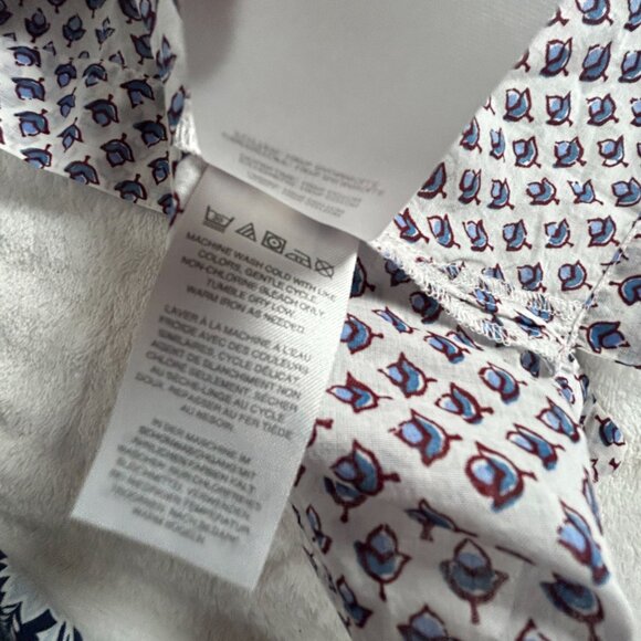 J. Crew Point Sur Womens Cotton Popover Floral Paisley Block Print T8 WQ149 New - Picture 6 of 9